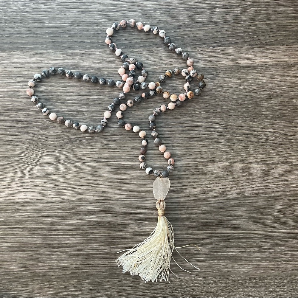 Gemstone Tassel Necklace